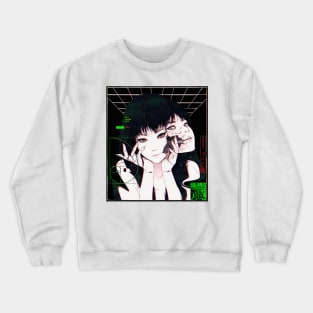 Cyberpunk Girl Vaporwave Futuristic Style Crewneck Sweatshirt